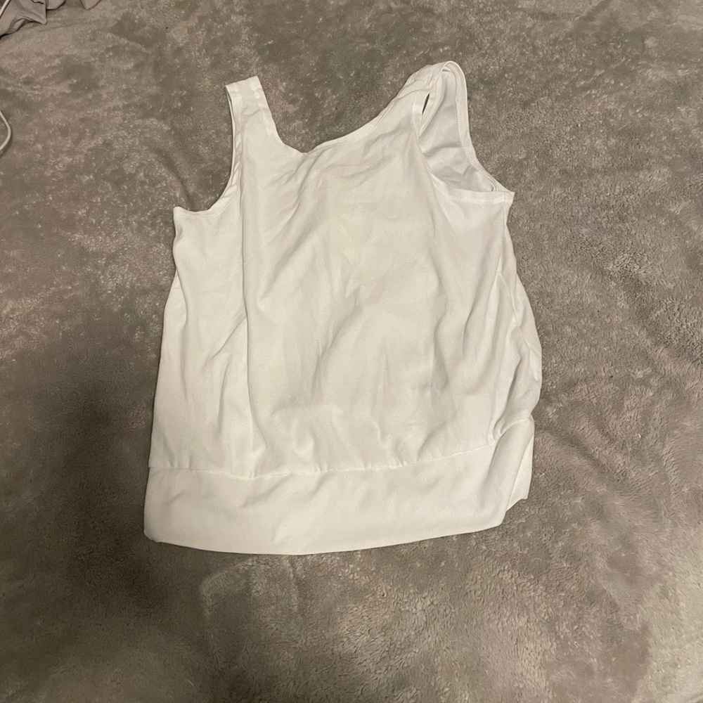 white athletic shirt